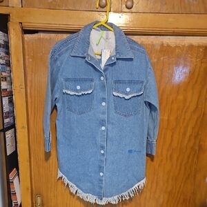 Adidas Originals X Ksenia Schnaider  Blue Denim Dress with Fringe